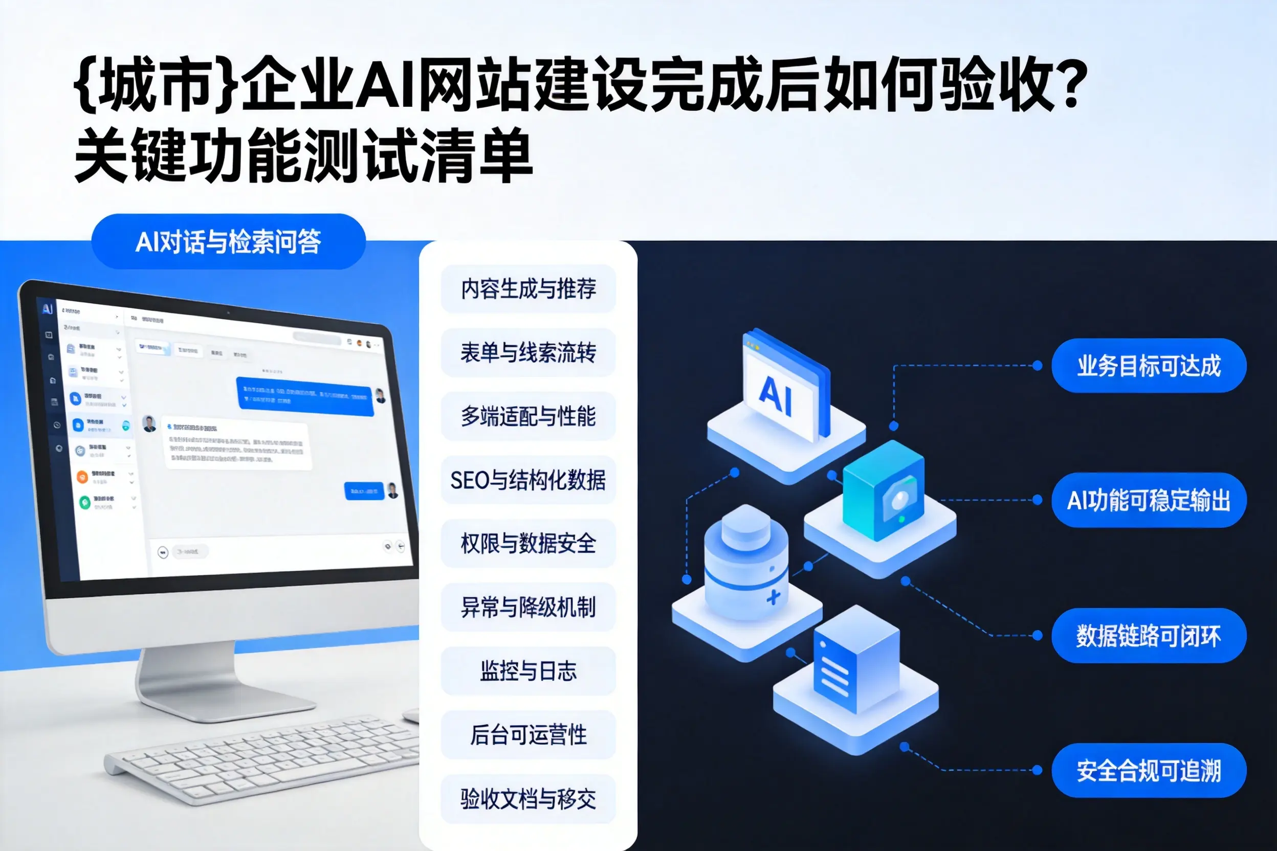 巴中企业AI网站建设完成后如何验收？关键功能测试清单