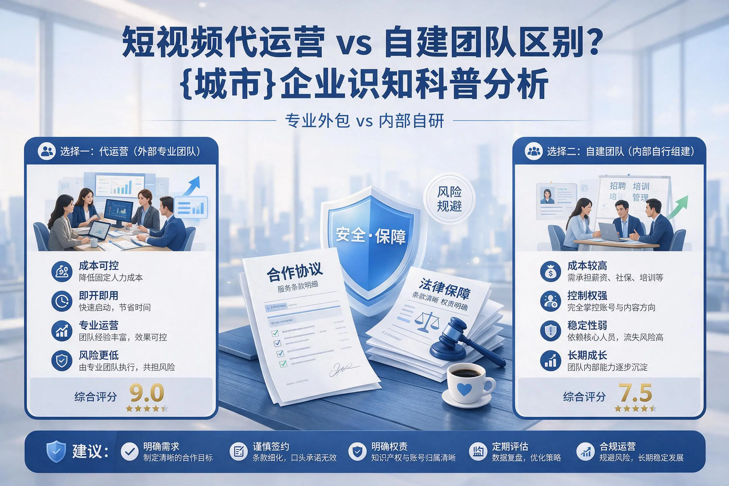 短视频代运营与自建团队区别？巴中企业认知科普分析