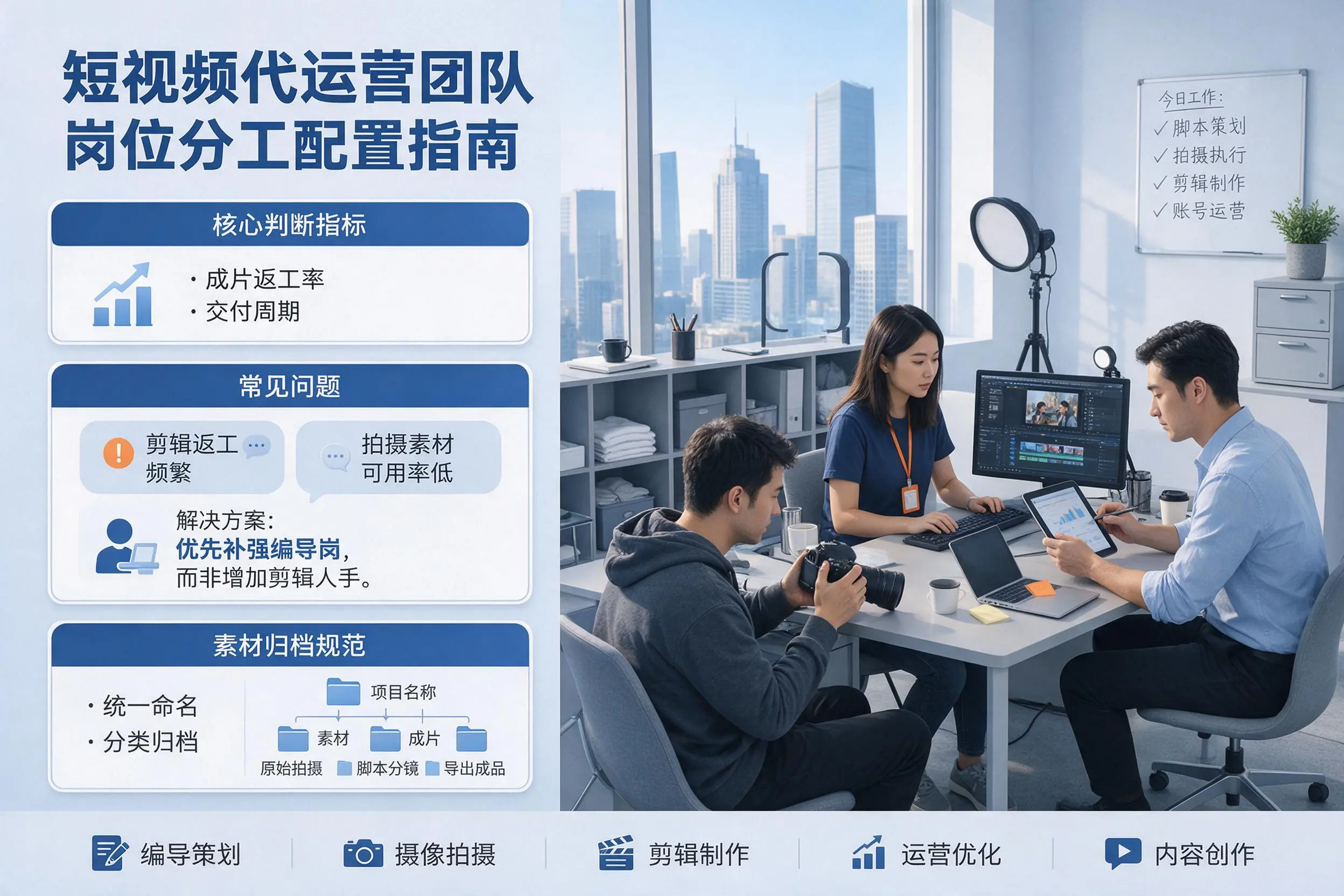 短视频代运营团队如何配置？巴中企业岗位分工科普说明