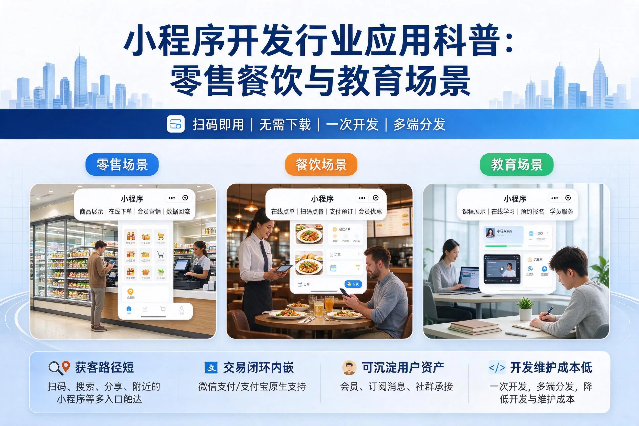 巴中小程序开发行业应用科普:零售餐饮与教育场景