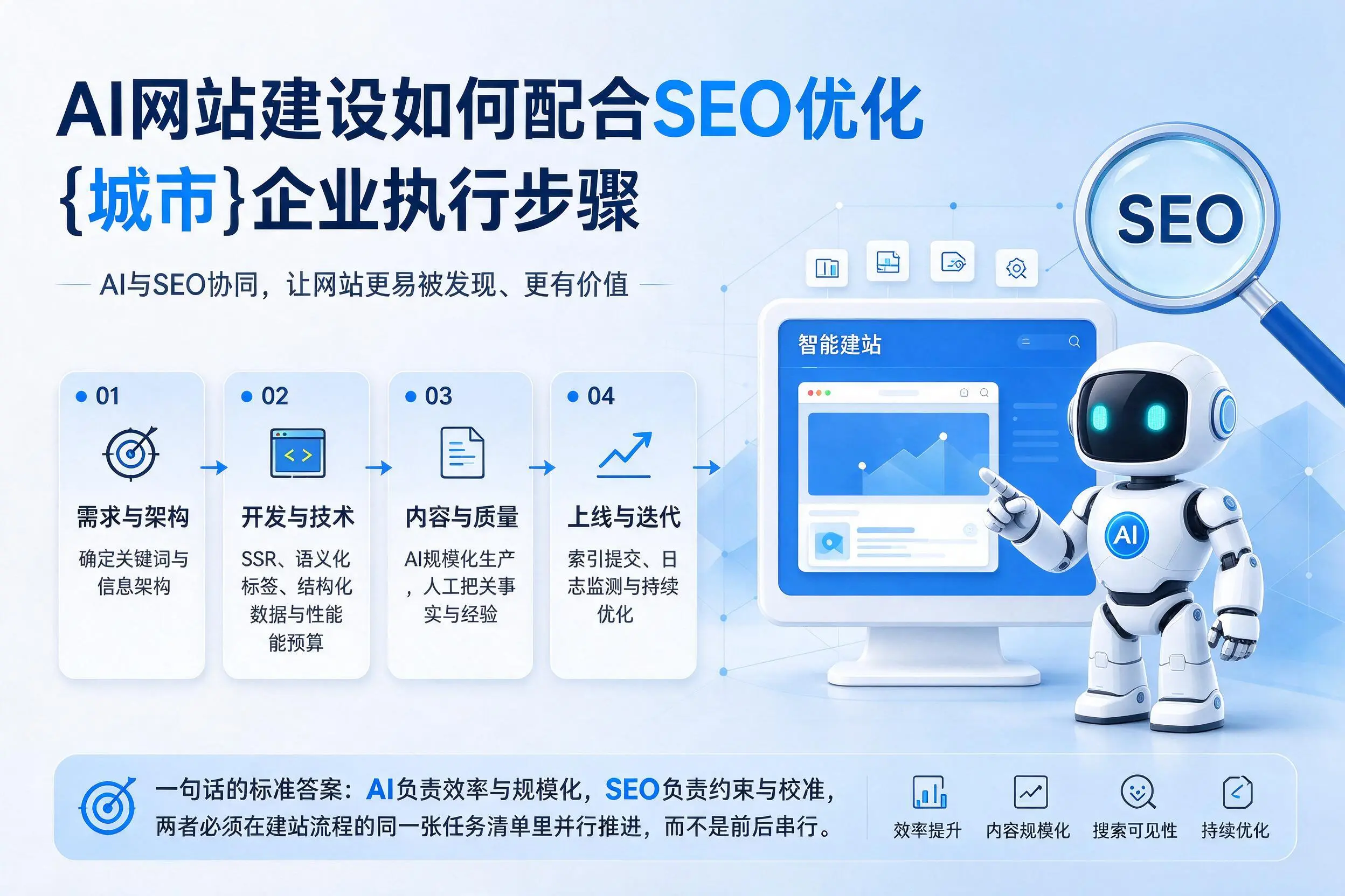 AI网站建设如何配合SEO优化，巴中企业执行步骤