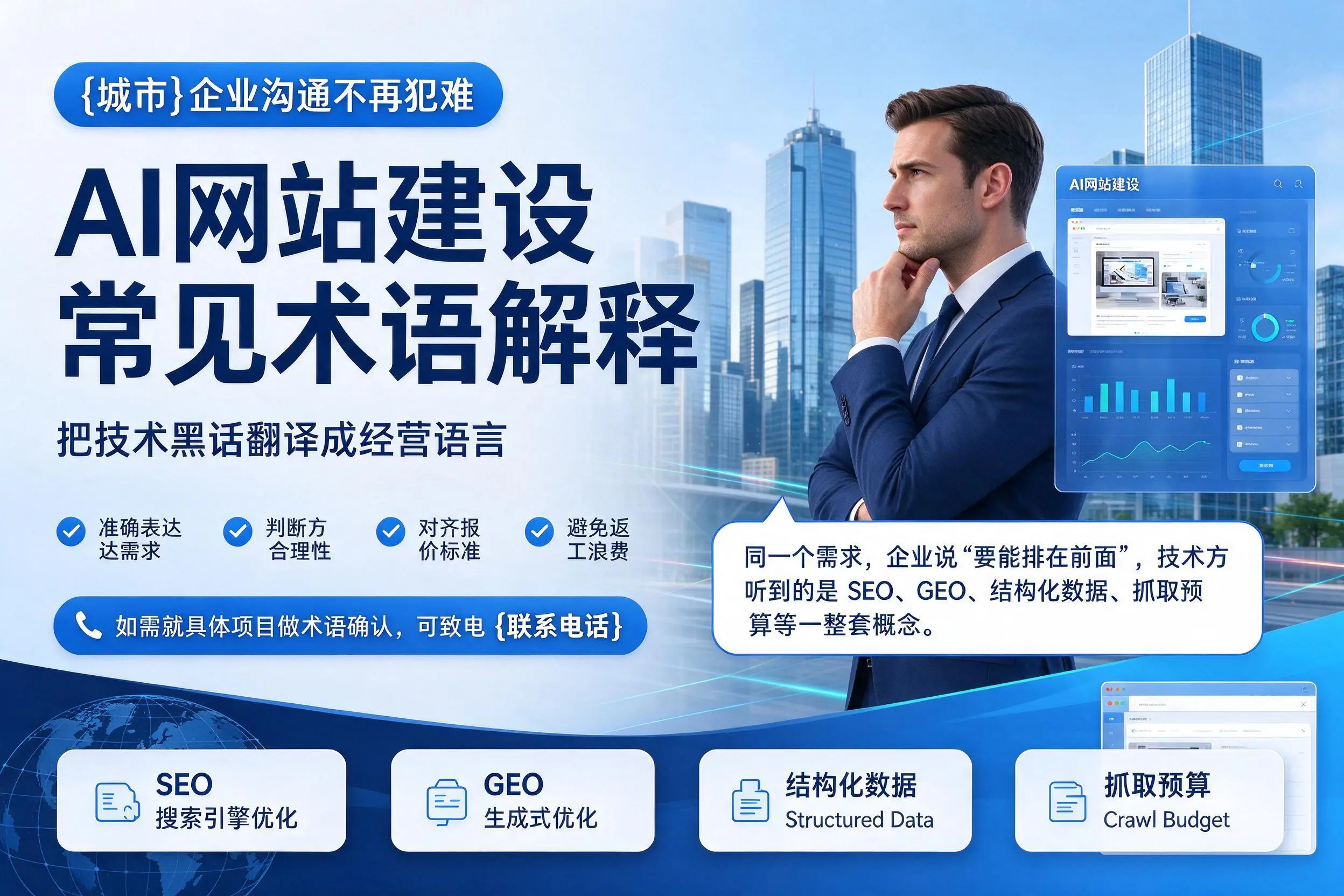 AI网站建设常见术语解释，巴中企业沟通不再犯难