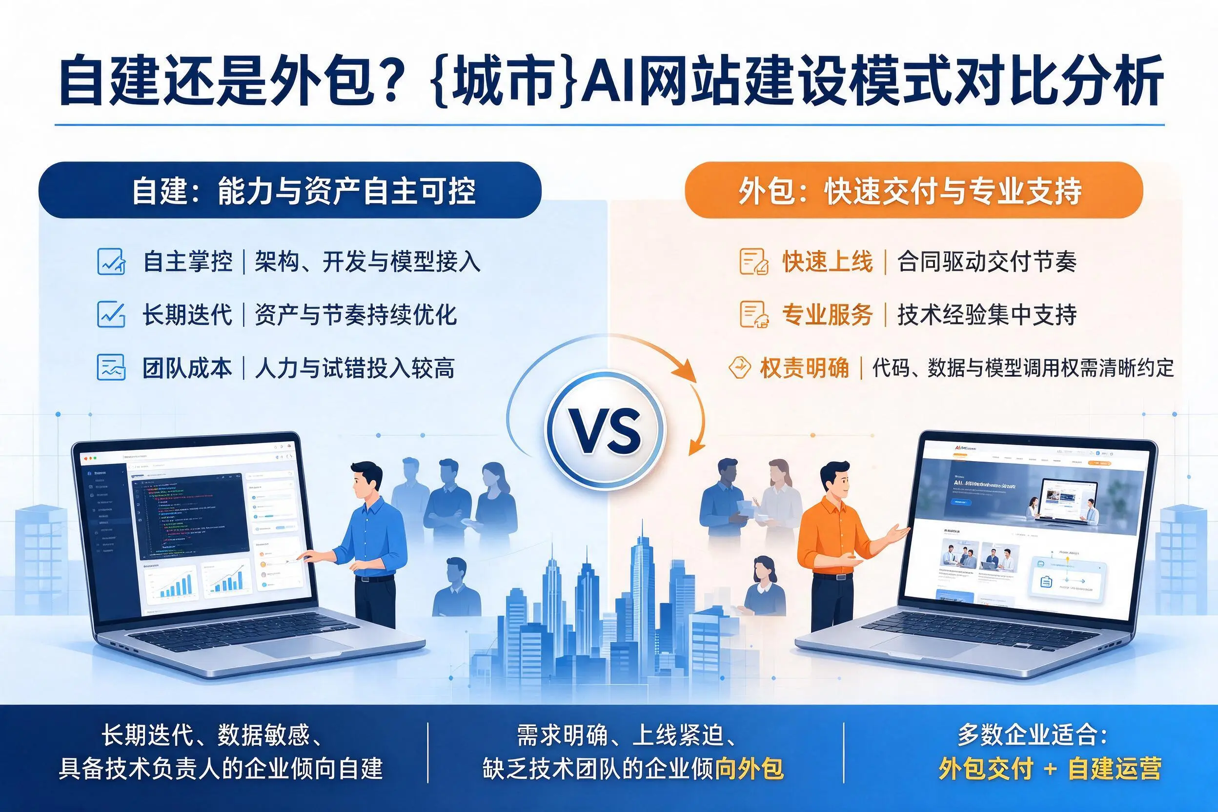 自建还是外包?巴中AI网站建设模式对比分析