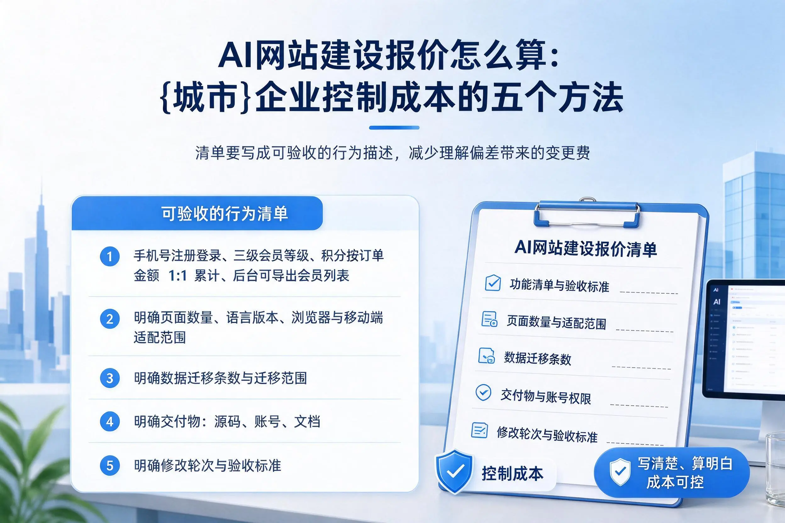 AI网站建设报价怎么算：巴中企业控制成本的五个方法
